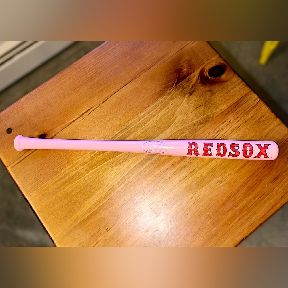 Little Sluggers Boston Red Sox Mini Wood Commemorative Bat Pink & Red